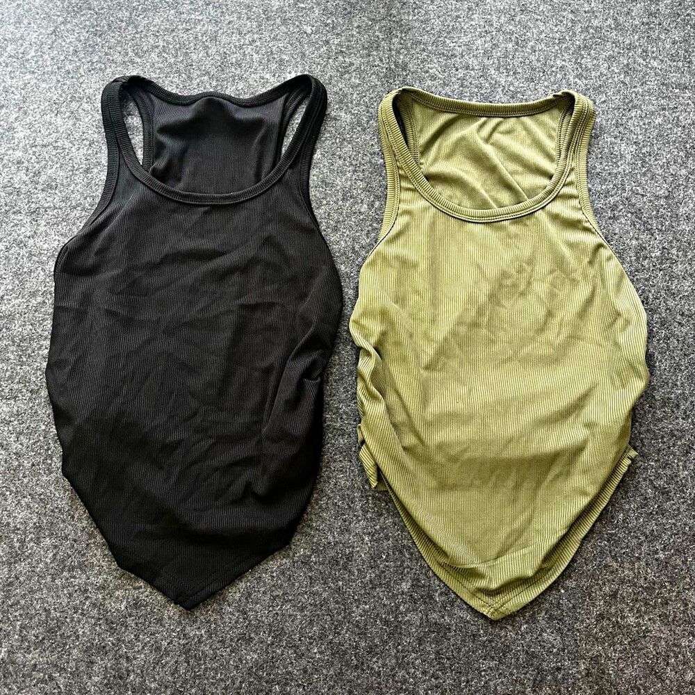 SHEIN 2-Pack Women’s Stretch tank Black/Green Size L